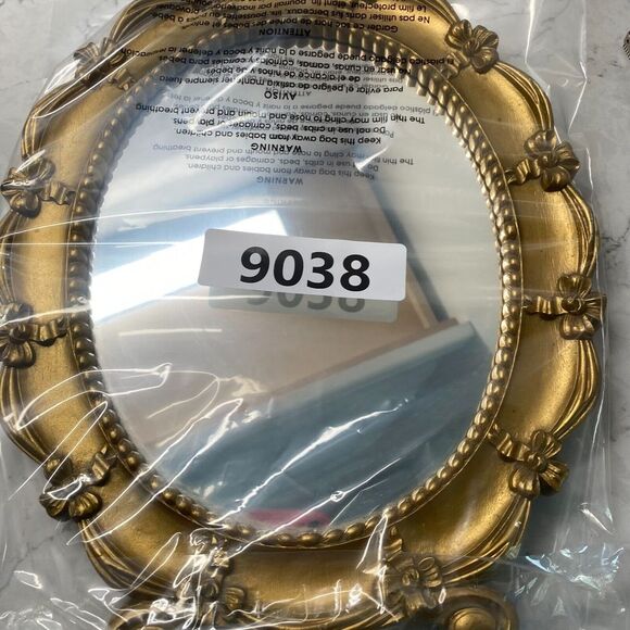 Vintage Syroco Gold Plastic Frame Carved Decorative Vanity Wall Mirror - 12.5 in - Picture 13 of 13